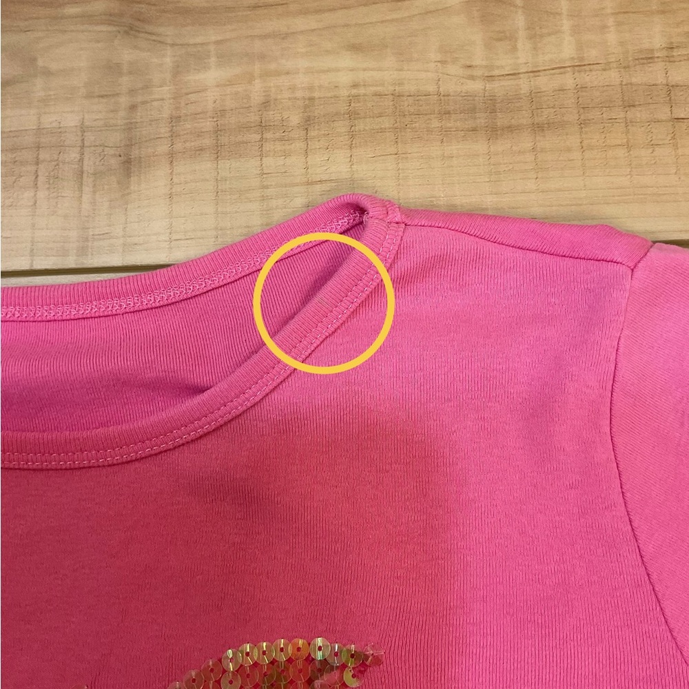 Pink Sequin Butterfly-Embellished 3/4-Sleeve Women's Top (See Measurements) - Picture 6 of 6
